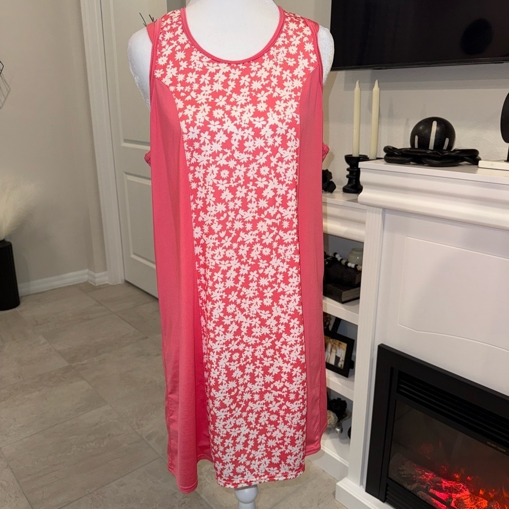 Jofit Pink Floral Sleeveless Sport Dress Size L